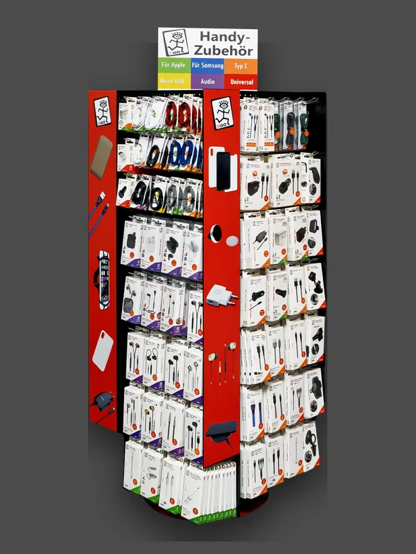 2GO XL-Tower Bodendisplay mit Kundenleitsystem